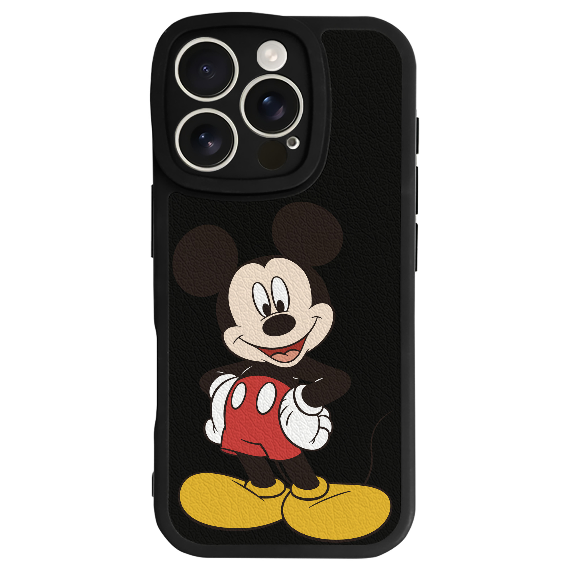 （画像用） ミッキーマウス Mickey Mouse 【iPhone 16シリーズ対応】シリコンスマホケース（レザー調） 材質：シリコン